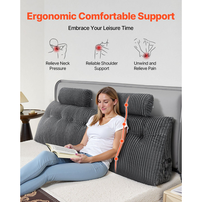 Μαξιλάρι κεφαλιού VEVOR King Wedge με 2 τσέπες και προσκέφαλα