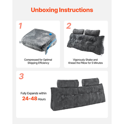 Μαξιλάρι κεφαλιού VEVOR Queen Size με 2 τσέπες και προσκέφαλα