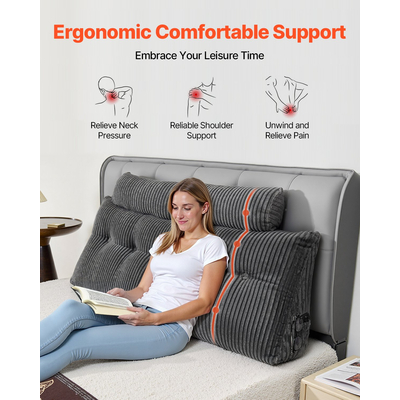 Μαξιλάρι κεφαλιού VEVOR Queen Size με 2 τσέπες και προσκέφαλα