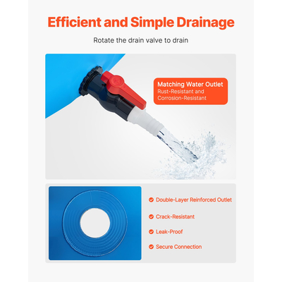 Λίμνη VEVOR από καμβά, υπερυψωμένο ενυδρείο, στρογγυλή λίμνη Koi 448,8 γαλονιών (μπλε)