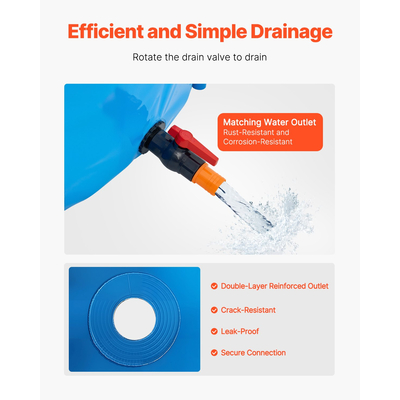 VEVOR Υφασμάτινη Λίμνη από Καμβά, Υπέργεια Λίμνη Koi 1320 Gal, Στρογγυλή (Μπλε)