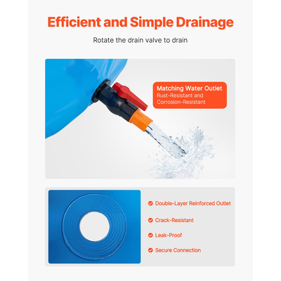 VEVOR Υφασμάτινη Λίμνη από Καμβά, Υπέργεια Λίμνη Koi 818 Gal, Στρογγυλή (Μπλε)