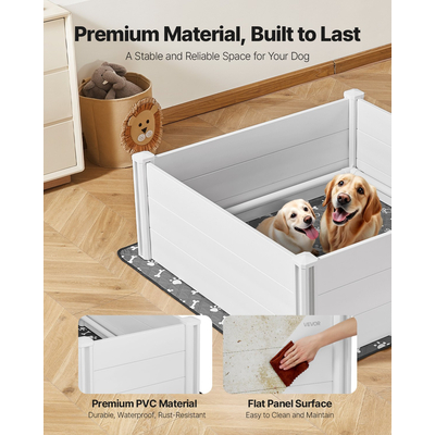 VEVOR Κουτί Τοκετού 48x48x18,1 ίντσες με ρυθμιζόμενο ύψος πόρτας για μεγάλο σκύλο