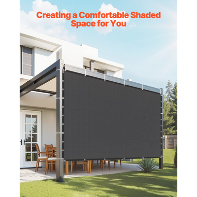 VEVOR 90% Υφασμάτινη Οθόνη Προστασίας Απορρήτου 10 x 10 πόδια για Αίθριο Κήπο (Μαύρο)