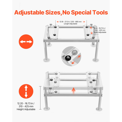 Βάση εδάφους VEVOR Mini Split, ρυθμιζόμενη για φορτίο 9000-24000 BTU 200kg
