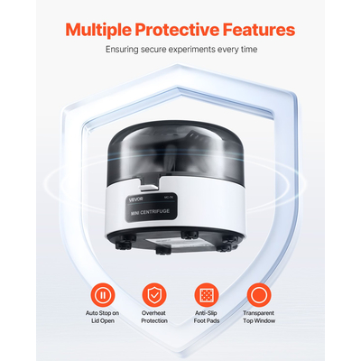 Μίνι Φυγοκεντρική Μηχανή VEVOR 0,2/1,5/2ml Σταθερής Ταχύτητας 7000rpm με Ρότορα 2 σε 1