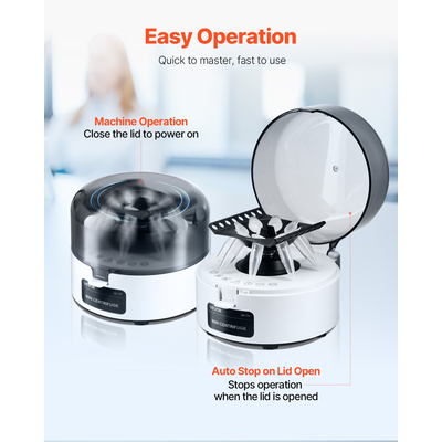 Μίνι Φυγοκεντρική Μηχανή VEVOR 0,2/1,5/2ml Σταθερής Ταχύτητας 7000rpm με Ρότορα 2 σε 1