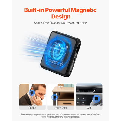 VEVOR Mini Ψηφιακή συσκευή εγγραφής φωνής με μαγνητική εγγραφή