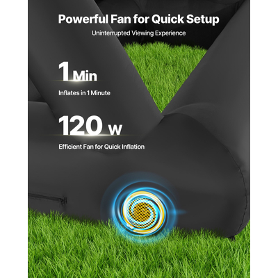 Φουσκωτή οθόνη κινηματογράφου VEVOR 14 ποδιών, προβολέας ταινιών 16:9 600D με φορητή τσάντα