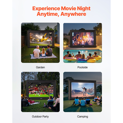 Φουσκωτή οθόνη κινηματογράφου VEVOR 20 ποδιών, προβολέας ταινιών 16:9 600D με φορητή τσάντα