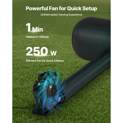 Φουσκωτή οθόνη κινηματογράφου VEVOR 16 ποδιών, προβολή ταινίας 16:9 600D με φορητή τσάντα