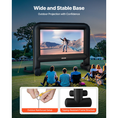 Φουσκωτή οθόνη κινηματογράφου VEVOR 16 ποδιών, προβολή ταινίας 16:9 600D με φορητή τσάντα