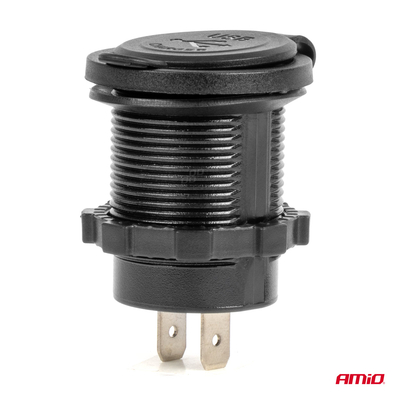 ΠΡΙΖΑ ΜΕ 2 ΘΥΡΕΣ USB ΚΑΙ ΚΑΠΑΚΙ ΜΑΥΡΗ 12/24V 4.2A ΑΔΙΑΒΡΟΧΗ ΜΕ ΜΠΛΕ LED ΦΩΣ ΕΝΔΕΙΞΗΣ  AMIO - 1 ΤΕΜ.