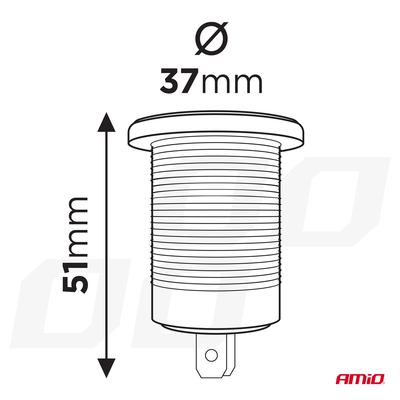 ΠΡΙΖΑ ΜΕ 2 ΘΥΡΕΣ USB ΚΑΙ ΚΑΠΑΚΙ ΜΑΥΡΗ 12/24V 4.2A ΑΔΙΑΒΡΟΧΗ ΜΕ ΜΠΛΕ LED ΦΩΣ ΕΝΔΕΙΞΗΣ  AMIO - 1 ΤΕΜ.