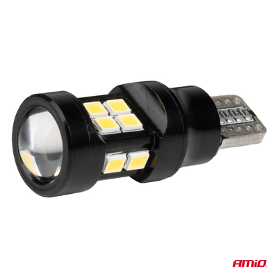 ΛΑΜΠΑΚΙΑ LED T15 W16W 12V/24V LED CAN-BUS 15xSMD 2835 ΛΕΥΚΟ ΦΩΣ 5.500K (ΣΕ ΧΡΩΜΑ ΜΑΥΡΟ) AMIO - 2 ΤΕΜ.