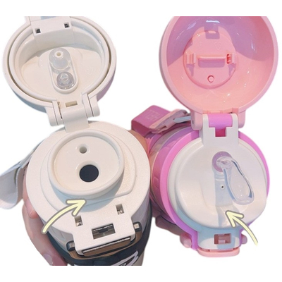 Παιδικό παγούρι-θερμός με καλαμάκι - 500ml - 219446 - Pink