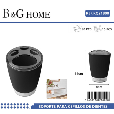Θήκη οδοντόβουρτσας πλαστική - Black - 21800