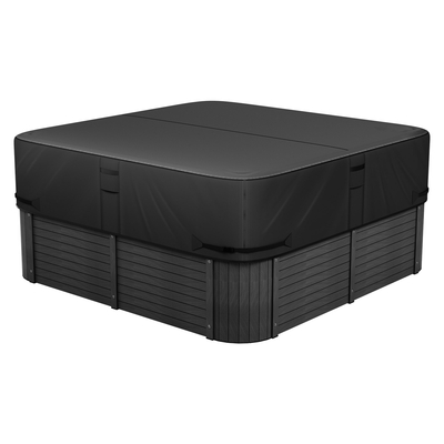 Κάλυμμα υδρομασάζ εξωτερικού χώρου VEVOR 2413x2413x508mm, ανθεκτικό στις καιρικές συνθήκες και αδιάβροχο, μαύρο
