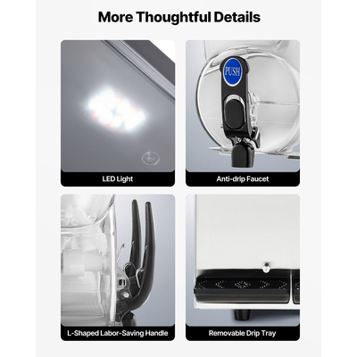 VEVOR Εμπορική Μηχανή Γλυκού 15Lx2 Δεξαμενή Margarita Smoothie Παγωμένης Ποτής