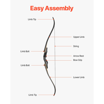VEVOR 60 ιντσών Ξύλινο τόξο με κυρτό τόξο, κιτ κυνηγετικών βελών, εξάσκησης 35 λίβρες
