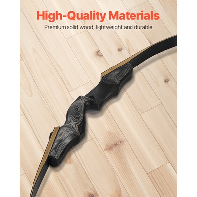 VEVOR 60 ιντσών Ξύλινο τόξο με κυρτό τόξο, κιτ κυνηγετικών βελών, εξάσκησης 35 λίβρες