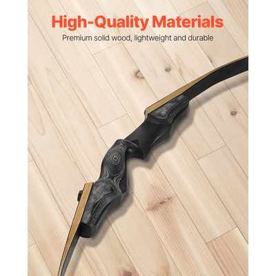 VEVOR 60 ιντσών Ξύλινο τόξο με κυρτό τόξο, κιτ κυνηγετικών βελών, 50 λίβρες