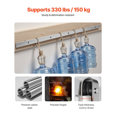 Κιτ εξαρτημάτων συρόμενης πόρτας αχυρώνα VEVOR 6,6FT για μονή συρόμενη πόρτα αχυρώνα ασημί