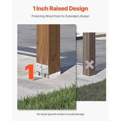 VEVOR 10 τεμάχια αγκύρια βάσης στύλου 6x6 για σκυρόδεμα, εσωτερικό μέγεθος 5,49x5,57 ίντσες