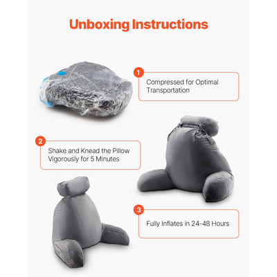 Μαξιλάρι Διαβάσματος VEVOR Μεγάλο Μαξιλάρι Κρεβατιού με Αφαιρούμενο Προσκέφαλο και Πλενόμενο Πανί