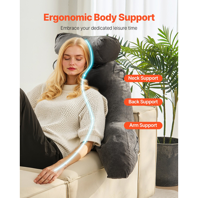 Μαξιλάρι Διαβάσματος VEVOR Μεγάλο Μαξιλάρι Κρεβατιού με Αφαιρούμενο Προσκέφαλο και Πλενόμενο Πανί