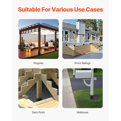 VEVOR 4 τεμάχια Βάση στήριξης στύλου 6x6 Εσωτερικό μέγεθος 5,6x5,6 ίντσες Άγκυρα ξύλινου στύλου περίφραξης