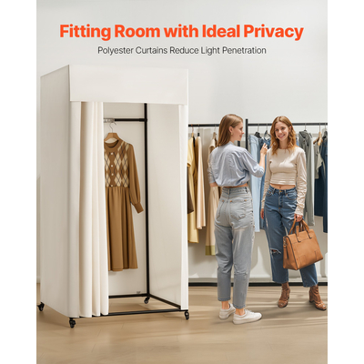 VEVOR Δοκιμαστήριο Κινητό Γκαρνταρόμπα 39 ιντσών Χώρος Απορρήτου (Μαύρο και Μπεζ)