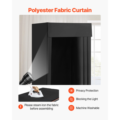 Φορητό δοκιμαστήριο VEVOR 39 x 39 x 78 ίντσες Χώρος Απορρήτου (Μαύρο)