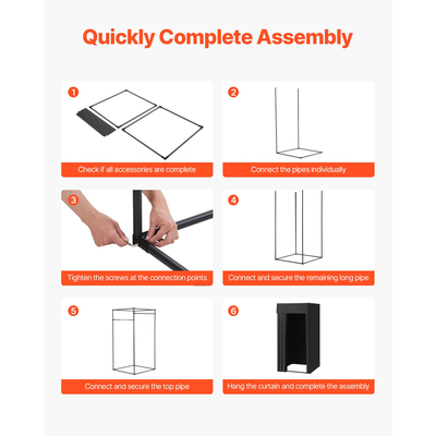 Φορητό δοκιμαστήριο VEVOR 39 x 39 x 78 ίντσες Χώρος Απορρήτου (Μαύρο)