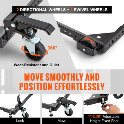 Κινητή βάση VEVOR, χωρητικότητα βάρους 500 λίβρες, Ρυθμιζόμενη από 12" x 12" έως 36" x 36", Βάση κινητής βάσης γενικής χρήσης βαρέως τύπου με περιστρεφόμενους τροχούς, για εξοπλισμό επεξεργασίας ξύλου, πριονοκορδέλα, ηλεκτρικά εργαλεία, μηχανές