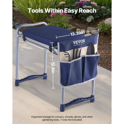 Γονατιστήρα και κάθισμα κήπου VEVOR Πλάτος 11", Πτυσσόμενο σκαμπό κήπου 138 κιλά, αντιολισθητικό