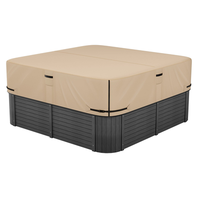 Κάλυμμα υδρομασάζ εξωτερικού χώρου VEVOR 2413x2413x508mm Ανθεκτικό στις καιρικές συνθήκες και αδιάβροχο καφέ