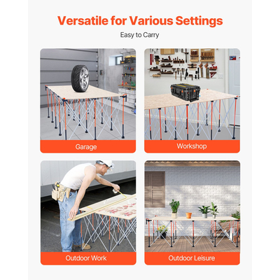 Φορητή πτυσσόμενη βάση εργασίας VEVOR 2445 x 1255 mm Πτυσσόμενη βάση εργασίας 2724 kg