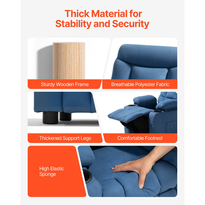 Ανακλινόμενη Καρέκλα VEVOR για Νήπια με Θήκες για Ποτήρια και Τσέπες (Μπλε)