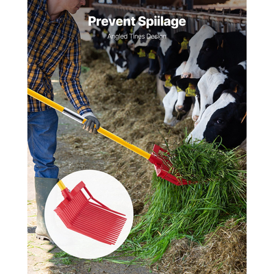 VEVOR Πιρούνι κοπριάς αλόγου Εργαλείο κήπου 18 δοντιών Πλαστικό δίχαλο, τσουγκράνα λάσπης για σανό