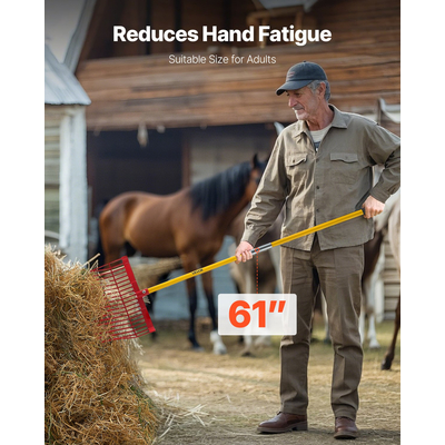 VEVOR Πιρούνι κοπριάς αλόγου Εργαλείο κήπου 18 δοντιών Πλαστικό δίχαλο, τσουγκράνα λάσπης για σανό