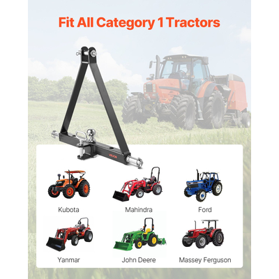 VEVOR Δέκτης ρυμούλκησης 3 σημείων 2" Προσαρμογέας γρήγορης ζεύξης Χωρητικότητα 6000 λίβρες