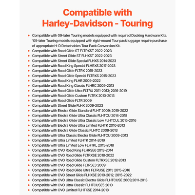 VEVOR Πλάτη Μοτοσικλέτας Sissy Bar με Σχάρα Αποσκευών Harley-Davidson Touring