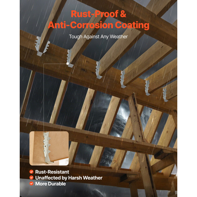 Κρεμάστρα δοκού VEVOR με δυνατότητα τοποθέτησης στο πρόσωπο, εσωτερικό μέγεθος 1,57x1,50x7,83 ίντσες / 40x38x199 mm, 50 τεμάχια