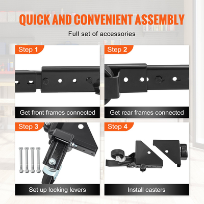 Κινητή βάση VEVOR, χωρητικότητα βάρους 500 λίβρες, Ρυθμιζόμενη από 12" x 12" έως 36" x 36", Βάση κινητής βάσης γενικής χρήσης βαρέως τύπου με περιστρεφόμενους τροχούς, για εξοπλισμό επεξεργασίας ξύλου, πριονοκορδέλα, ηλεκτρικά εργαλεία, μηχανές