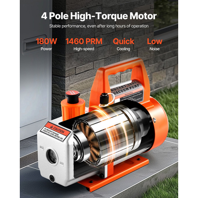 Αντλία κενού VEVOR 100 L/min HVAC Μονοβάθμια περιστροφική αντλία κενού με λάδι
