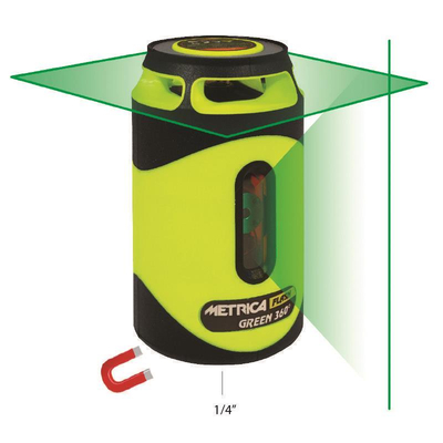 Αλφάδι laser FLASH GREEN 360° πράσινη δέσμη 40m, 60m με ανιχνευτή, με ακρίβεια 3mm/10m.
Προβάλει 1 οριζόντια περιστροφική δέσμη 360° και 1 κάθετη.
Σπείρωμα 1/4" για τρίποδα.
Περιέχει θήκη μεταφοράς, βάση στήριξης και καλώδιο usb. / 61435