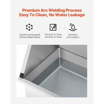 VEVOR Μπανιέρα περιποίησης σκύλου 86,4 cm από ανοξείδωτο ατσάλι με βρύση για κατοικίδια