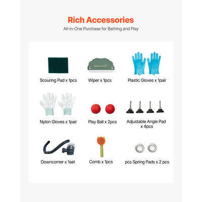 VEVOR Μπανιέρα περιποίησης σκύλου 86,4 cm από ανοξείδωτο ατσάλι με βρύση για κατοικίδια