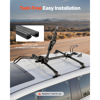 VEVOR Πτυσσόμενη σχάρα ποδηλάτου οροφής βαρέως τύπου για αυτοκίνητο, όρθια τοποθέτηση, κλειδαριά σχάρας